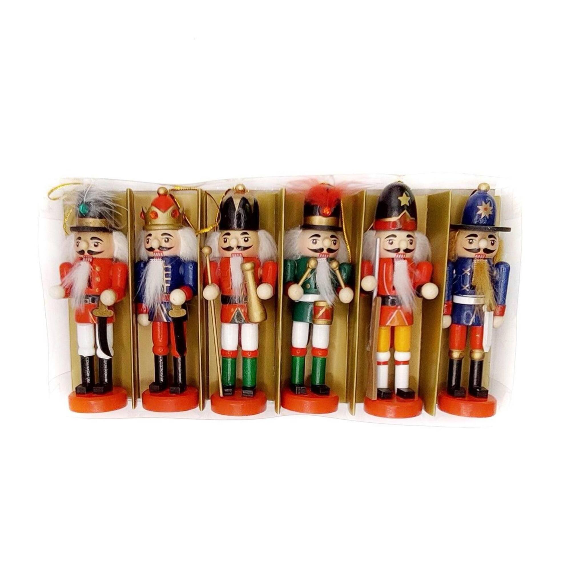 Wizardi 5" Classic Wooden Nutcracker Festive Decoration Set